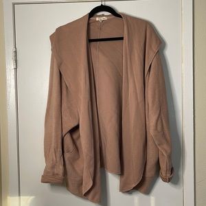 Cozy mauve cardigan with hood